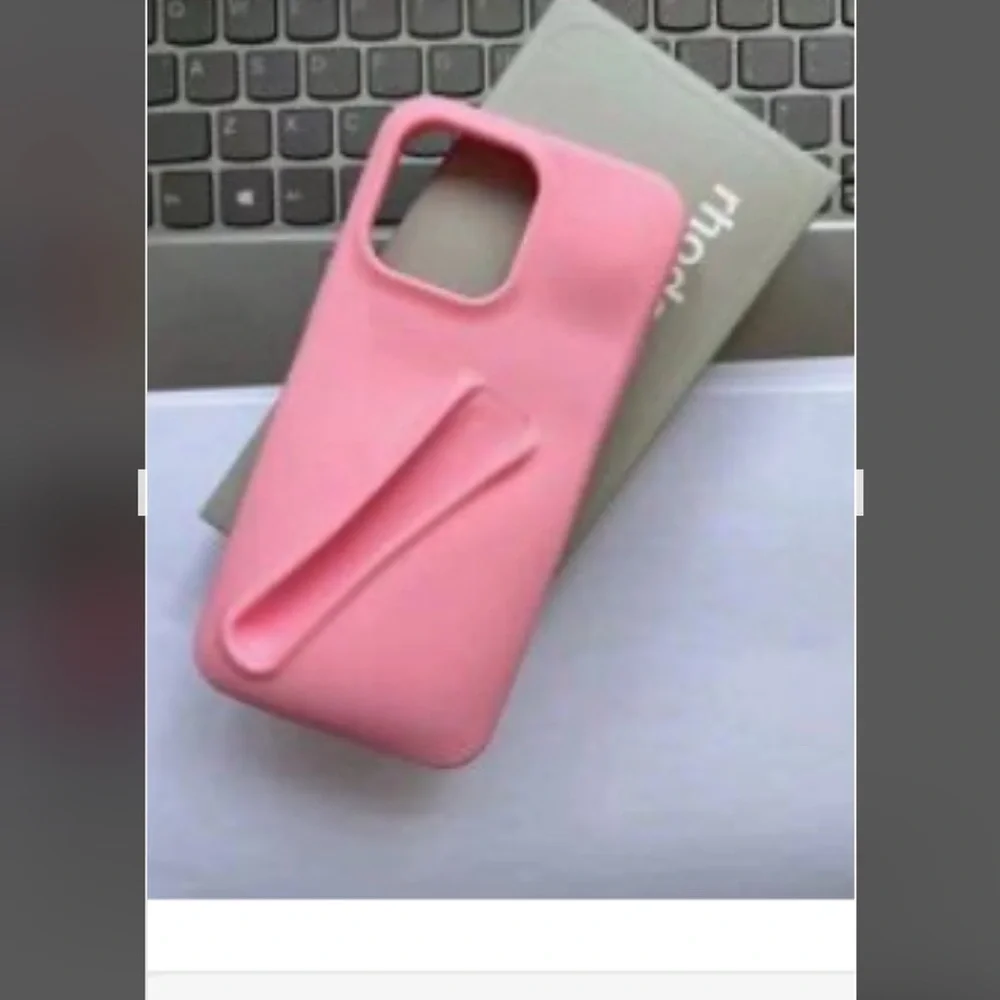 Pink Phone Case with lip gloss holder (rhode) for IPhone 14 max pro - Picture 3 of 4